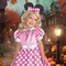 Girl's Minnie Mouse Costume Pink Dress with Polka Dots and Mouse Ears Headband